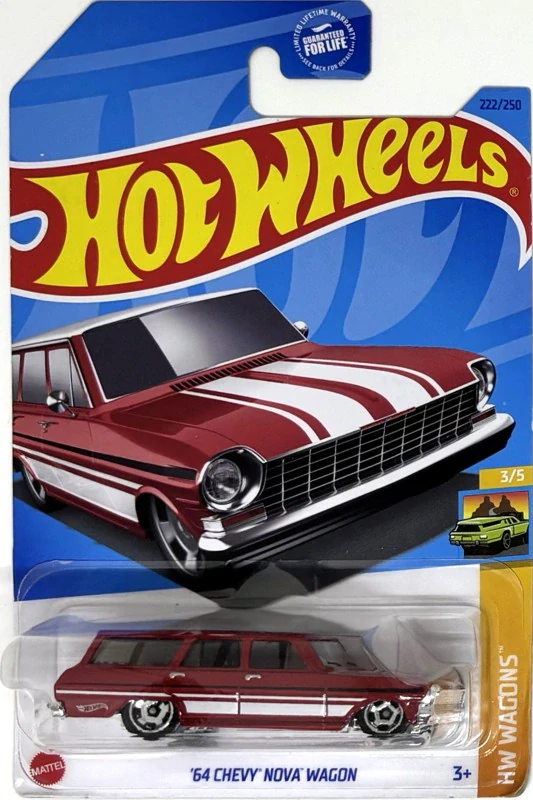 HOT WHEELS - '64 Chevy Nova Wagon Burgundy (E7)