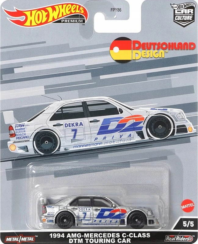 Hot Wheels Premium - 1994 AMG-Mercedes C-Class DTM Touring Car Silver (D)