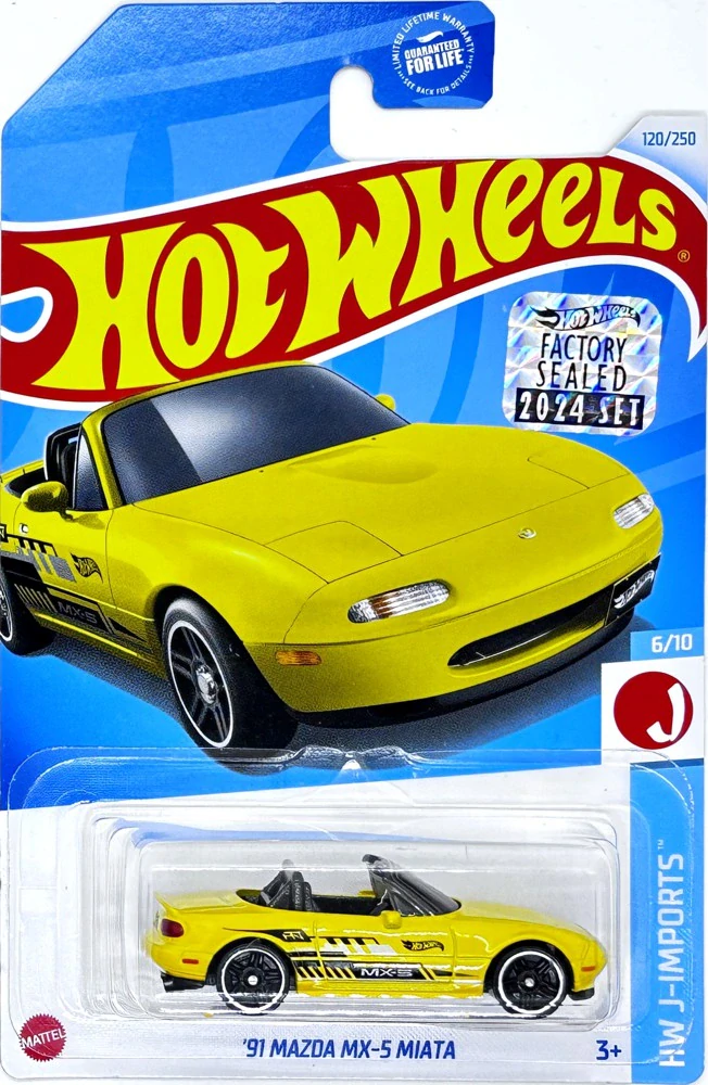 HOT WHEELS - '91 Mazda MX-5 Miata Yellow (KB2)