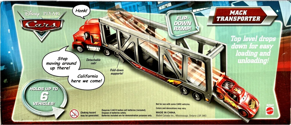 Cars (Auta) Mack Transporter talking (mluvící) + Bug Mouth Lightning McQueen
