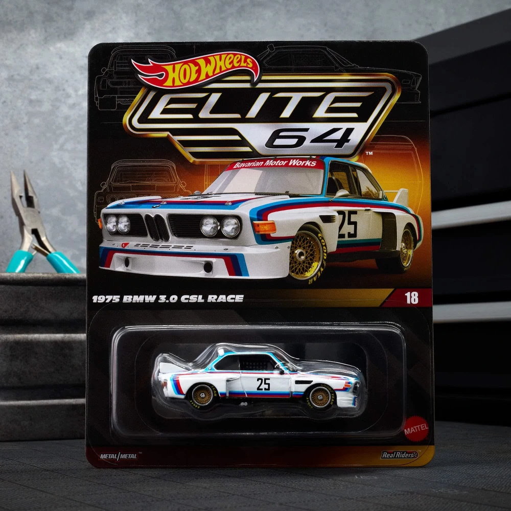 Hot Wheels - Elite 64 1975 BMW 3.0 CSL Race - White JCP42