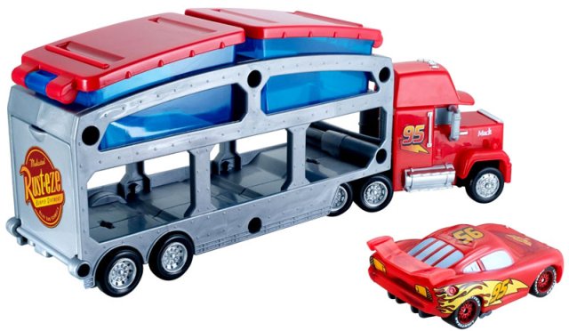 Cars 2 (Auta 2) - Color Changers Mack Dip & Dunk Trailer + Lightning McQueen (Blesk)