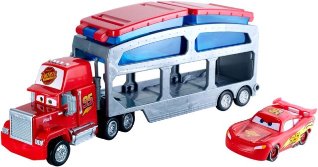 Cars 2 (Auta 2) - Color Changers Mack Dip & Dunk Trailer + Lightning McQueen (Blesk)