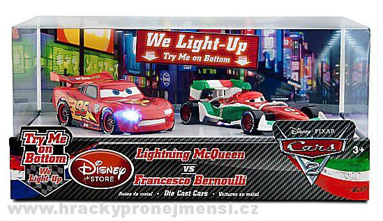 Cars 2 (Auta 2) - Francesco Bernoulli + Lightning McQueen - Lights Up - poškozený obal