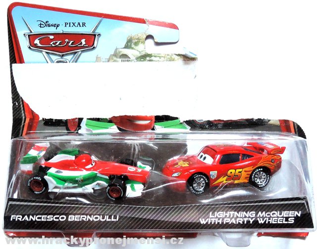 Cars 2 (Auta 2) - Francesco Bernoulli + McQueen with Party Wheels - výrazně poškozený obal