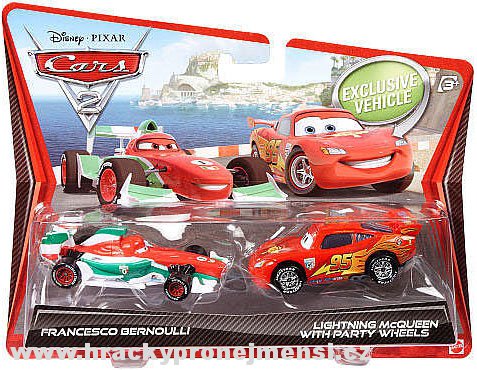 Cars 2 (Auta 2) - Francesco Bernoulli + McQueen with Party Wheels - výrazně poškozený obal