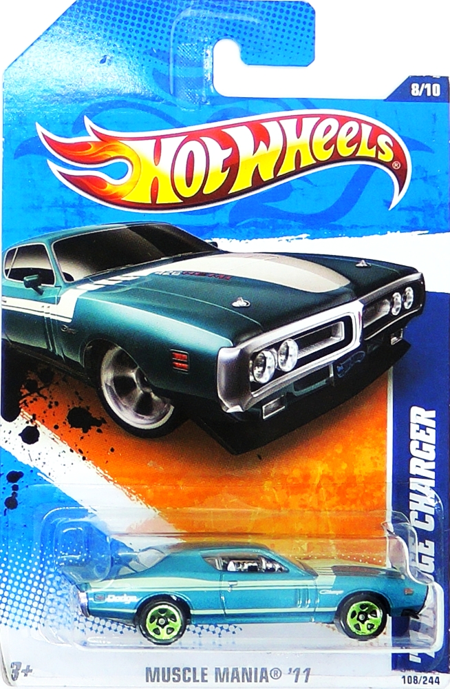 Hot Wheels - '71 Dodge Charger (turquoise)