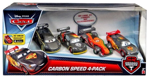 Cars 2 (Auta 2) - Carbon Speed 4pack - Lewis, Max, McQueen, Rip