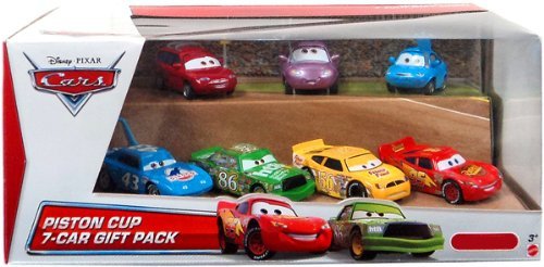 Cars (Auta) - Piston Cup 7-Car Gift Pack (King, Chick Hicks, Fiber Fuel, Lightning McQueen...)