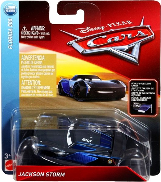 Cars 3 (Auta 3) - Jackson Storm Nr. 20 (Jackson Hrom) + Sběratelská karta na stojánku