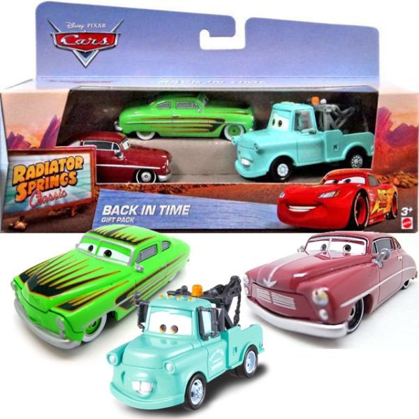 Cars (Auta) - 3pack - Back In Time - Percy Handbrakes + Edwin Kranks + Brand New Mater