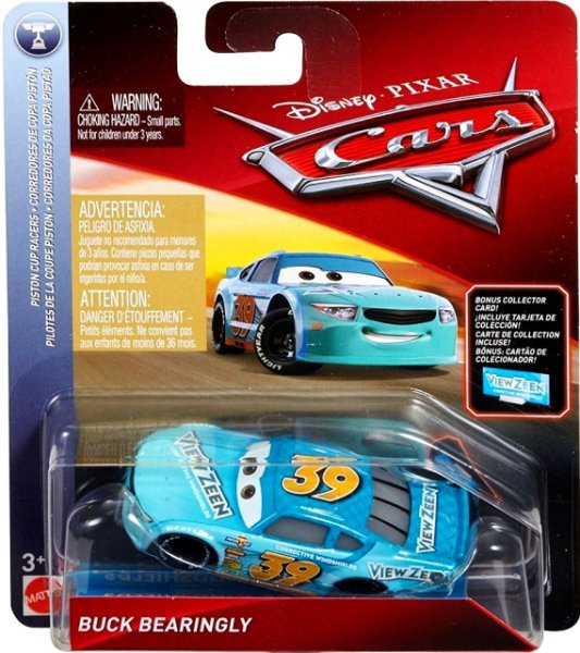 Cars 3 (Auta 3) - Buck Bearingly Nr. 39 + Sběratelská karta na stojánku
