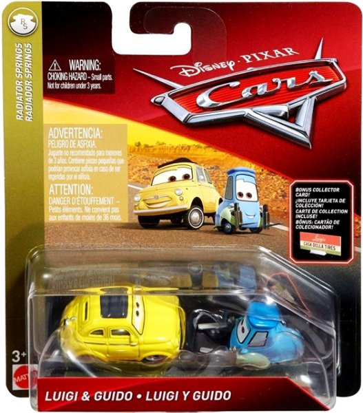Cars 3 (Auta 3) - Luigi + Guido + Sběratelská karta na stojánku