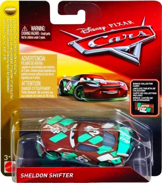 Cars 3 (Auta 3) - Sheldon Shifter Nr. 92 + Sběratelská karta na stojánku