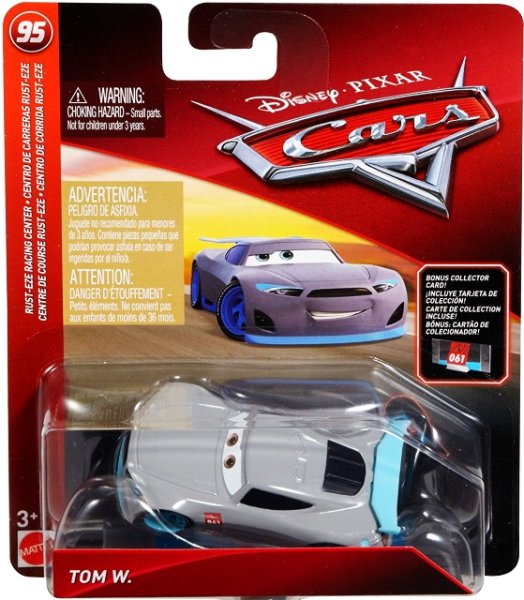 Cars 3 (Auta 3) - Tom W. Nr. 061 + Sběratelská karta na stojánku