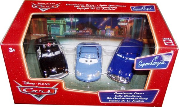 Cars (Auta) - 3pack Courtroom Crew - Sheriff + Sally + Doc Hudson - Supercharged