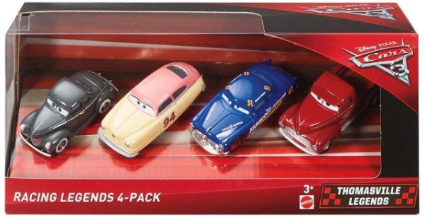 Cars 3 (Auta 3) - 4pack Racing Legends (Louise Nash, Junior Moon, Heyday Smokey...)