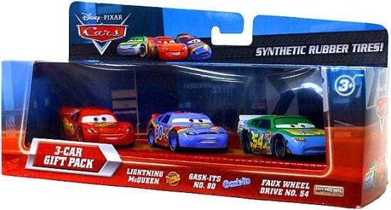 Cars (Auta) - 3pack Gift Pack (Lightning McQueen (Blesk) + Gask-Its + Faux Wheel)