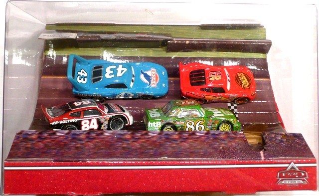 Cars - RACE & CHASE - dárková sada závodních aut - POŠKOZENÝ OBAL