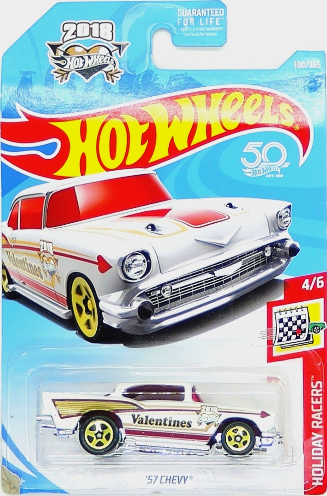 Hot Wheels - '57 Chevy Valentines (White) (B1)