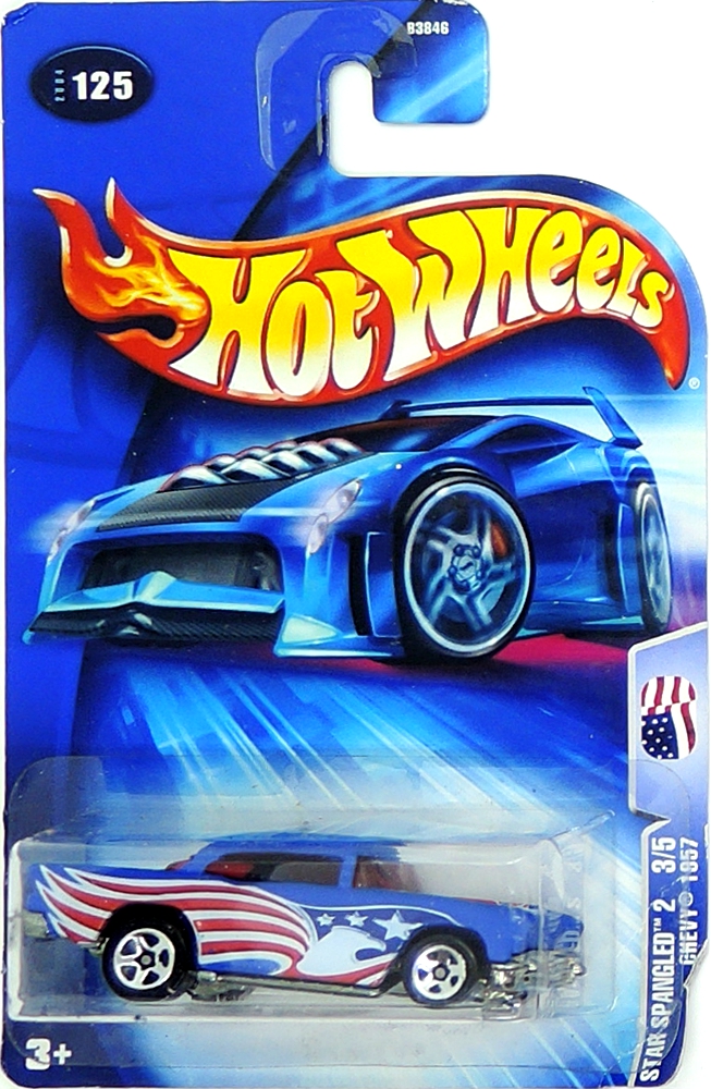 Hot Wheels - Chevy 1957 (Blue with American flag) (B2)