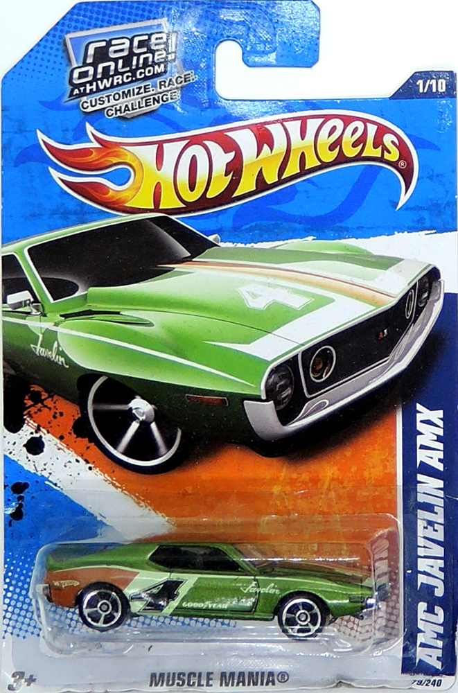Hot Wheels - AMC Javelin AMX Green (B7) - výrazně poškozený obal
