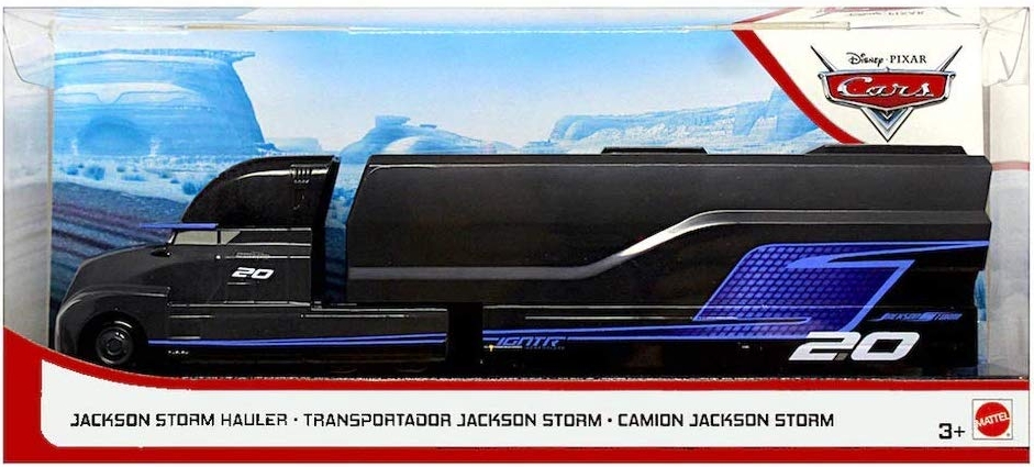 Cars 3 (Auta 3) - Jackson Storm Hauler (délka cca 23 cm) poškozený obal + Jackson Storm (Jackson Hrom)