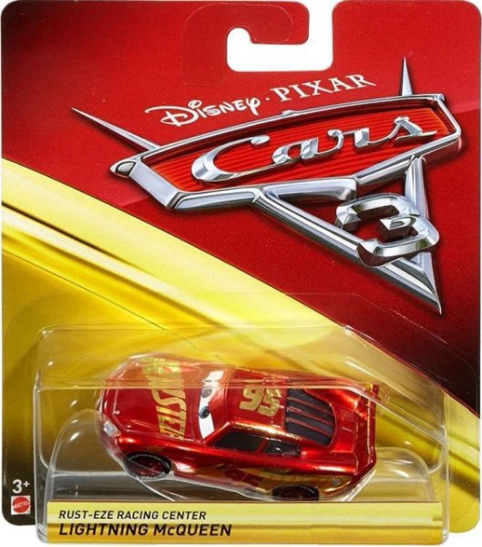 Cars 3 (Auta 3) - Rust-Eze Racing Center Lightning McQueen (metalický) - výrazně poškozený obal