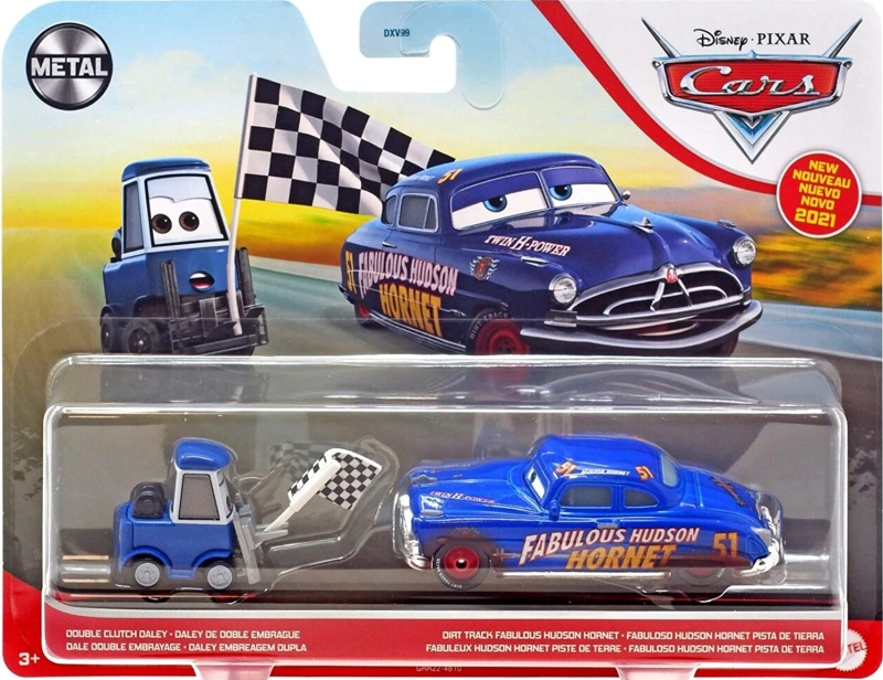 Cars 3 (Auta 3) - Double Clutch Daley + Dirt Track Fabulous Hudson Hornet - poškozený obal
