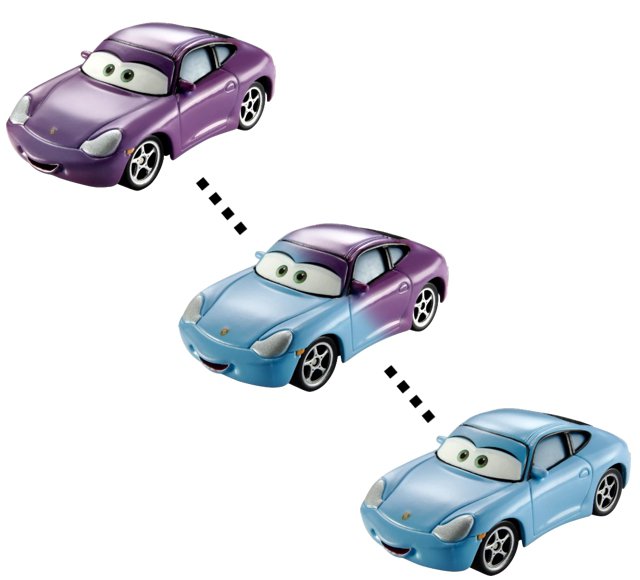 Cars (Auta) - Color Changers Sally (měnící barvu)