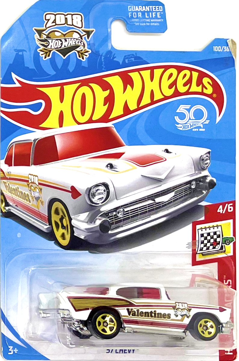 Hot Wheels - '57 Chevy Valentines (White) (B1)