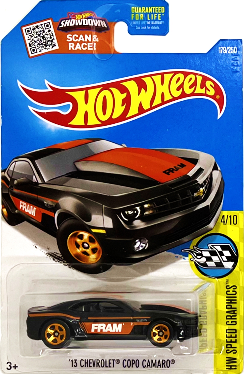 Hot Wheels - '13 Chevrolet Copo Camaro Black-Orange (B4)