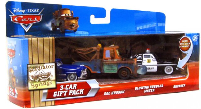 Cars - Blowing Bubble Mater+Doc Hudson+Sheriff