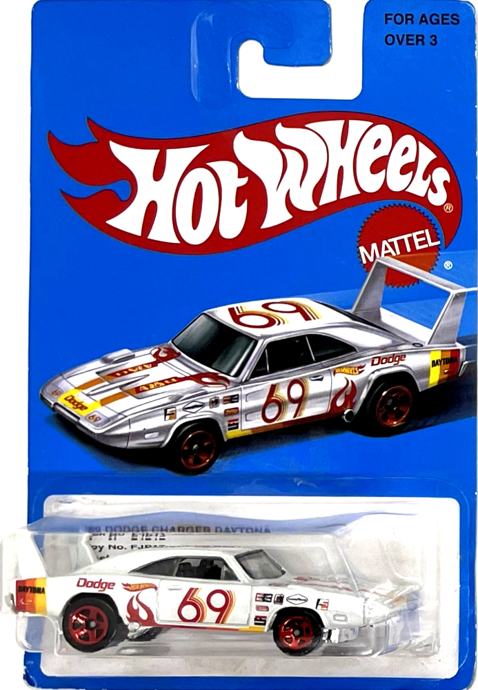 Hot Wheels - '69 Dodge Charger Daytona White w Flames (C2)