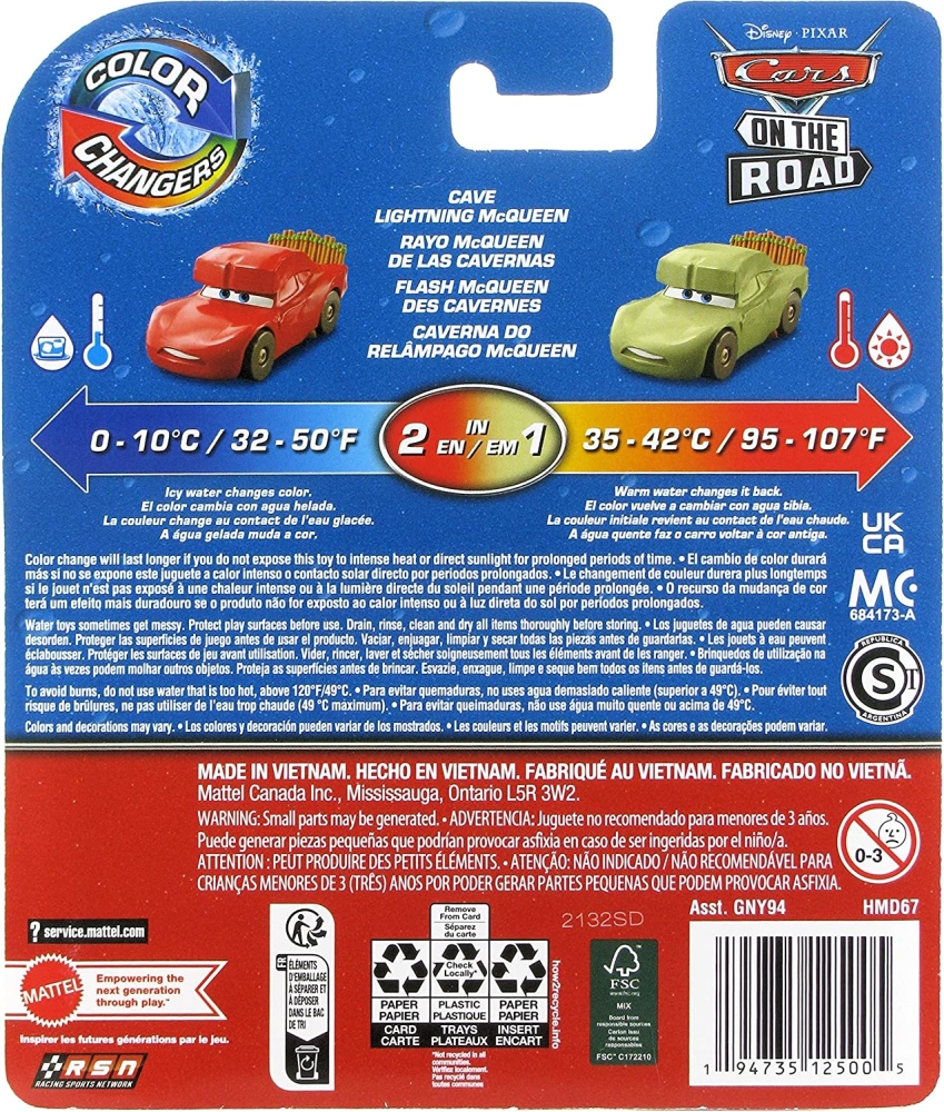 Cars (Auta) - Color Changers Cave Lightning McQueen (Blesk) - červená-béžová