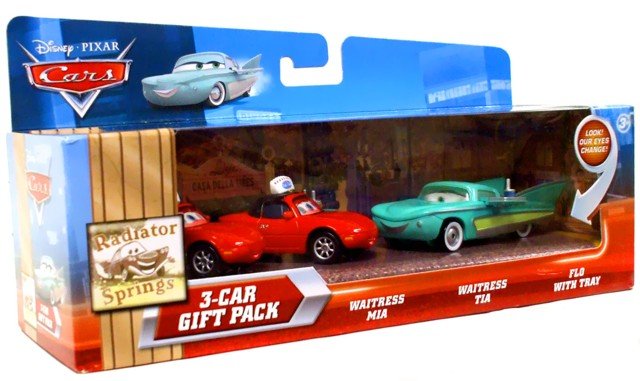 Cars (Auta) - Mia&Tia Waitress+Flo with Tray (sevírky Mia+Tia a Flo s podnosem)