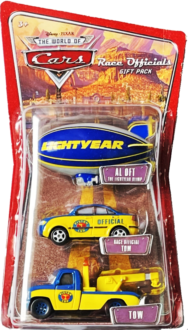 Cars (Auta) - 3pack Race Officials - Al Oft the Lightyear Blimp + Race Offial Tom + Tow - The World Of Cars - (P1)