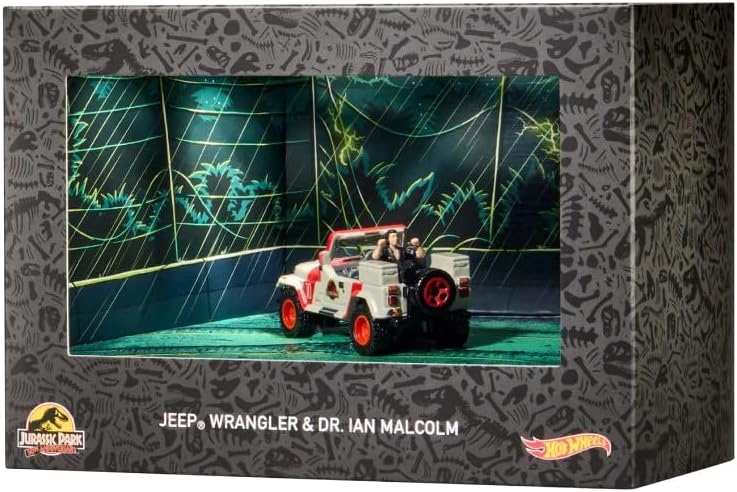 Hot Wheels - Jurassic Park Jeep Wrangler & Dr. Ian Malcolm - SDCC2023 Comic Con Exclusive