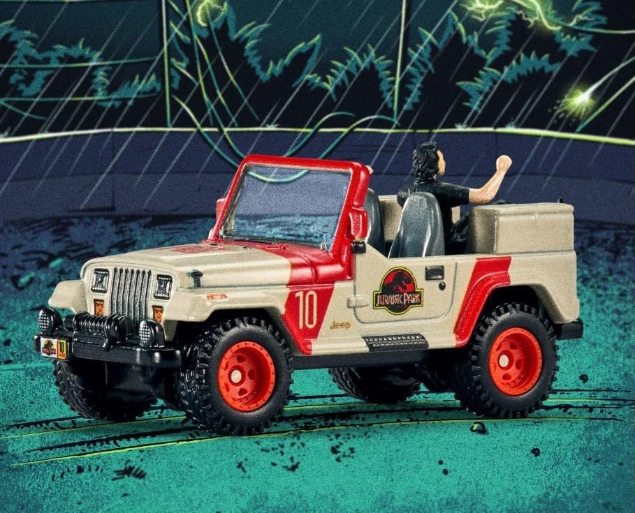 Hot Wheels - Jurassic Park Jeep Wrangler & Dr. Ian Malcolm - SDCC2023 Comic Con Exclusive