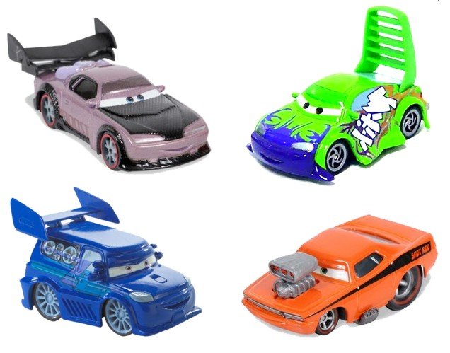 Cars 4pack Wingo+Snot Rod+DJ+Boost