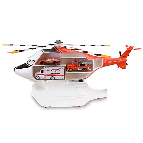** SUPER BOMBA ** CARS Rescue Helicopter + 3x Cars TOON