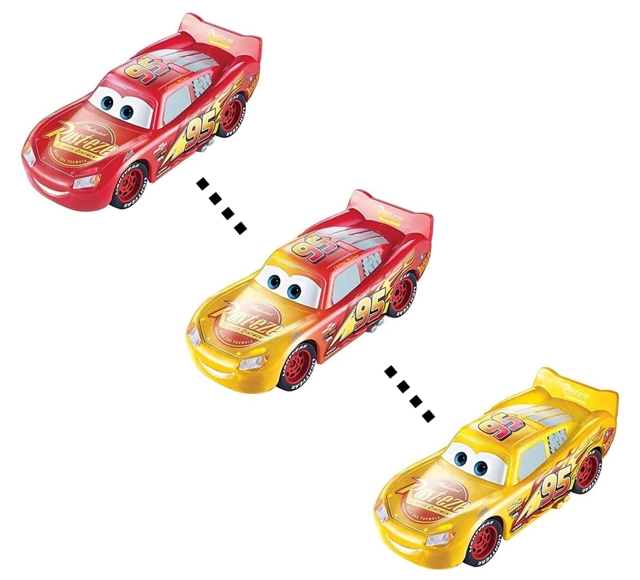 Cars (Auta) - Color Changers Lightning McQueen (Blesk) - červená-žlutá