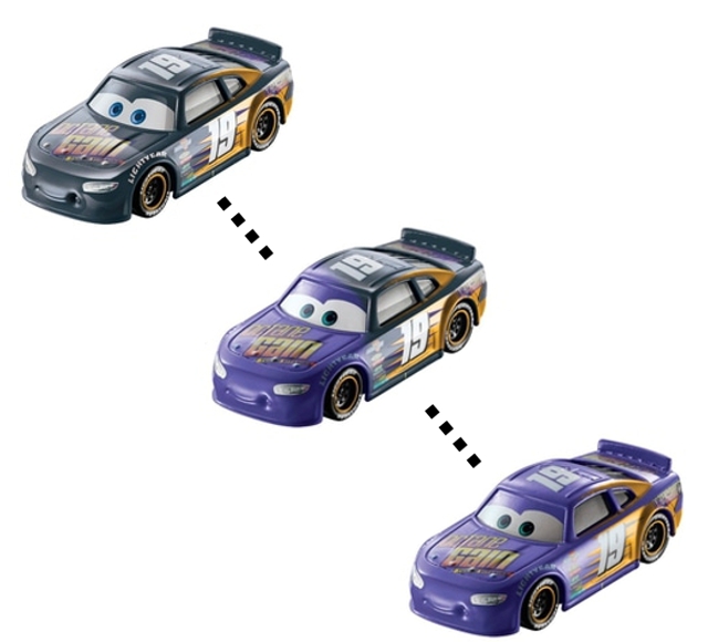 Cars (Auta) - Color Changers Bobby Swift (měnící barvu)