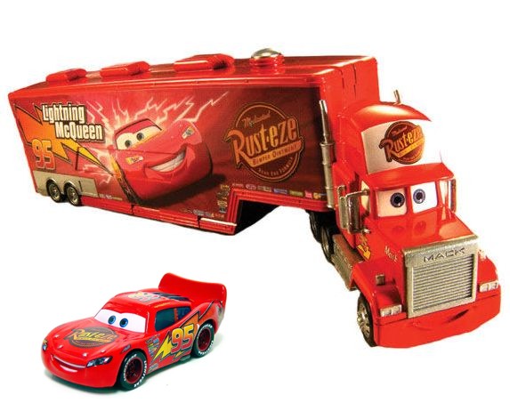Cars (Auta) Mack Truck (rozkládací kamion) Supercharged + Lightning McQueen (Blesk) (P1)