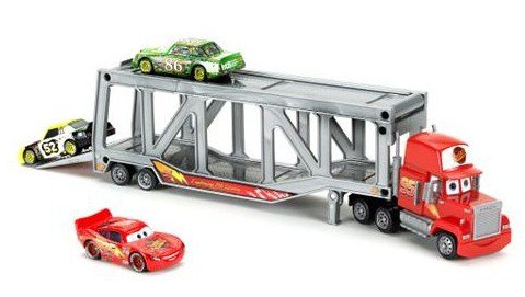 Cars (Auta) Mack Transporter + Lightning McQueen (Blesk) + Chick Hicks + Leakless - Supercharged