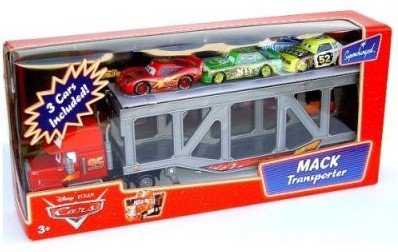 Cars (Auta) Mack Transporter + Lightning McQueen (Blesk) + Chick Hicks + Leakless - Supercharged