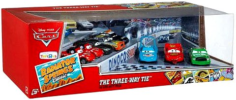 Cars (Auta) The Three-Way Tie (King, Chick...) - exkluzivní balení 10 autíček z filmu Cars - poškozený obal