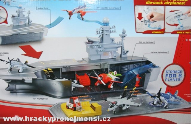 Planes (Letadla) - Aircraft Carrier Playset + Jolly Wrenches Dusty Crophopper