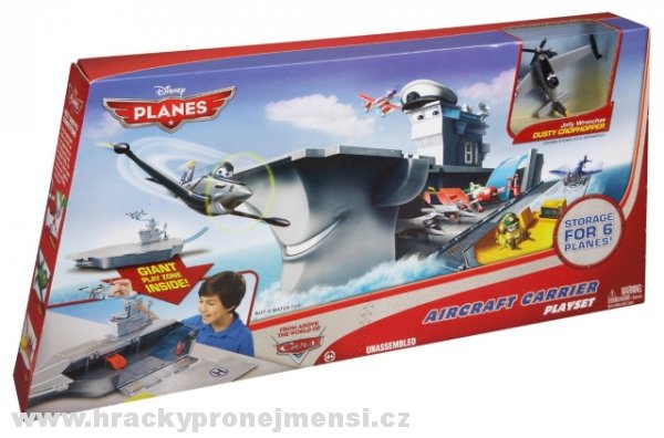 Planes (Letadla) - Aircraft Carrier Playset + Jolly Wrenches Dusty Crophopper