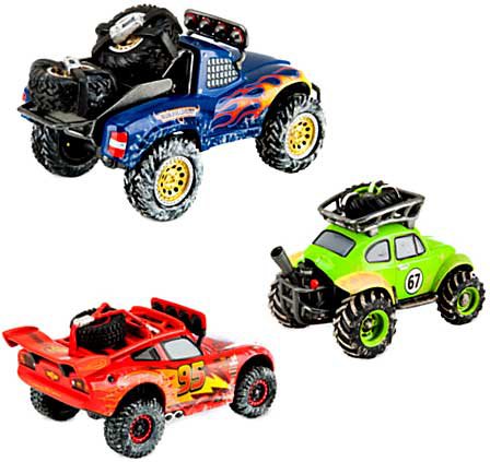 Disney Cars 2 (Auta 2) - 3pack Lightning McQueen Off Road Series (Blue Grit, Baja McQueen, Shifty Sidewinder)